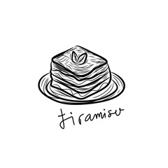 Hand-Drawn Tiramisu Cake Illustration © tiamrd