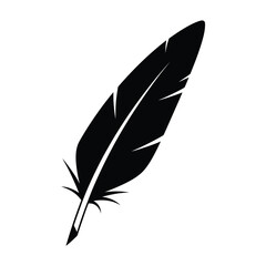 Obraz premium Black Feather Icon Isolated on White Background