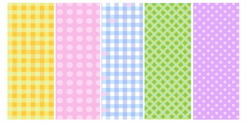 Colorful patterned backgrounds arranged in vertical stripes showcasing diverse designs