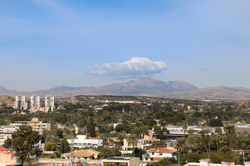 Obraz premium Panoramic view of the mountain range of Alicante