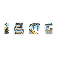 flat design construction and home improvement icons set with tools and materials