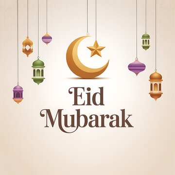 A  festive Eid Mobarak  greeting design