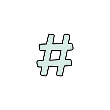 Hand Drawn Hashtag Symbol vector illustration