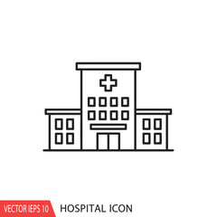 Naklejka premium Hospital Building Icon Illustration.