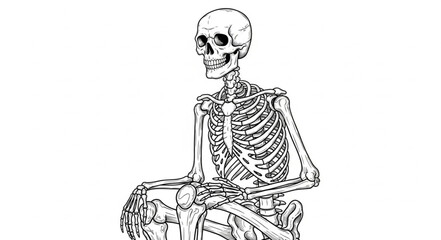 Detailed Skeleton Illustration - Anatomical Study of Human Bones. © Syeh