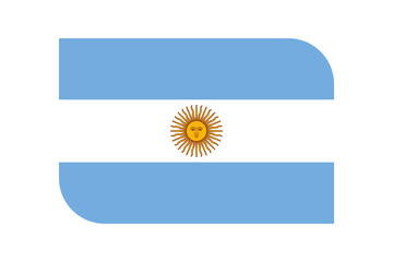 Argentina flag icon with rounded corners on transparent background