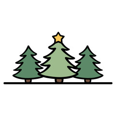 Obraz premium Christmas Tree Border Frame