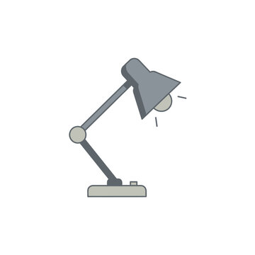 Desk lamp with adjustable arm standing.