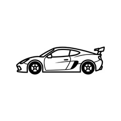 Fototapeta premium Line Art of a Sports Car vector illustration