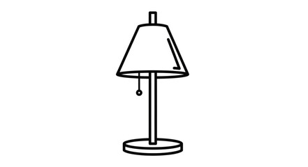 Obraz premium Elegant Table Lamp with Classic Shade and Pull Chain.