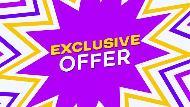Animated Exclusive Offer Text on Pulsating Starburst Background
