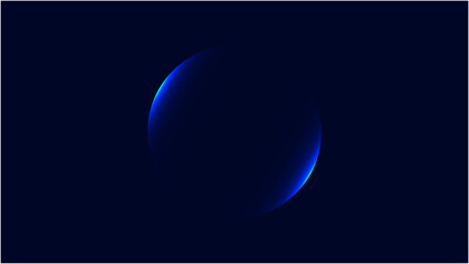 neon futuristic 3d sphere of blue purple glowing digital waves particles future technology abstract background with moon © nijom