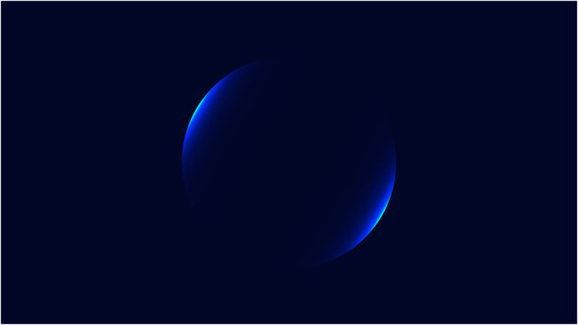 neon futuristic 3d sphere of blue purple glowing digital waves particles future technology abstract background with moon