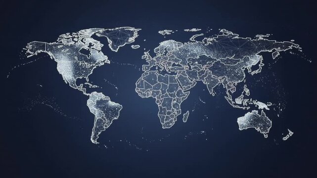 Abstract global network world map background