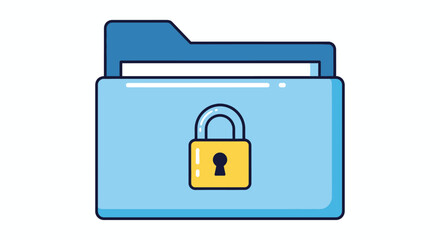 Obraz premium Locked Folder with Security Padlock Icon.