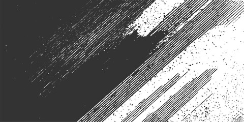 Obraz premium Abstract black and white textured grunge background, creating a visual statement with its graphic and textured finish.