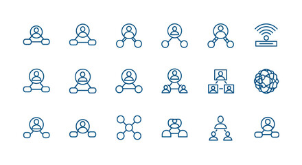 Obraz premium Network connections icon set