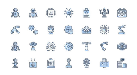 Obraz premium Robotics icons technology and innovation