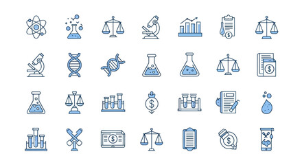 Science and finance icon set