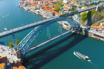 Beautiful view of the city of Porto on a beautiful summer day. Porto, Portugal