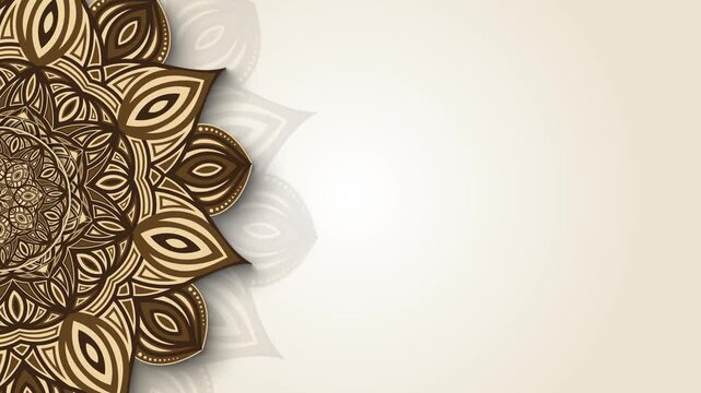 Elegant Rotating Mandala Background with Islamic Floral Ornament and Copy Space	