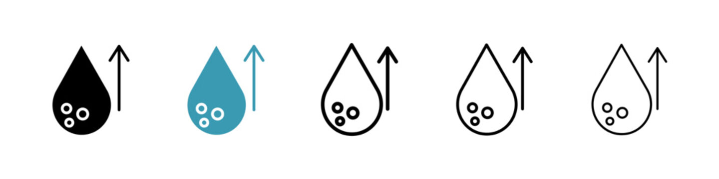 High cholesterol icons collection in black and blue colors