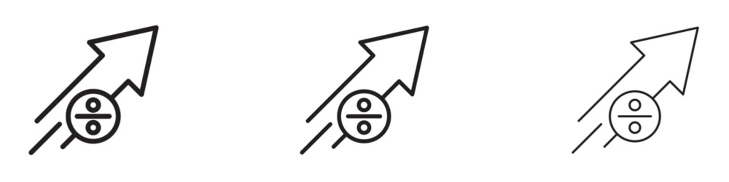 High percentage icons collection in black and blue colors