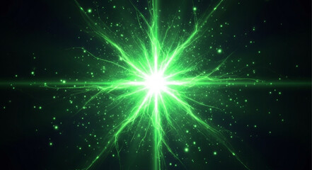 Bright Green Energy Burst Abstract Background. © Tobel