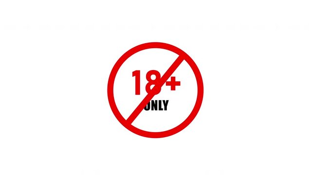 Censor Icon Censor Icon warning adult 18 plus icon sign animation 4k video in white background warning adult 18 plus icon sign animation 4k video in white background