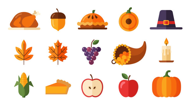 Thanksgiving symbols turkey pumpkins and more