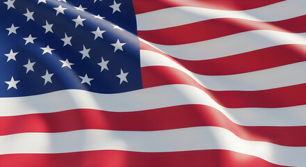 Fototapeta premium Waving american flag with stars and stripes
