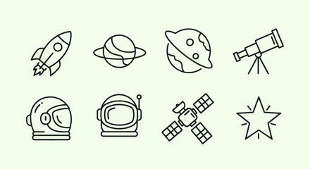 Space exploration icons and symbols © Golden