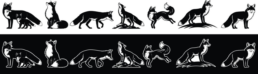 set of wolves vector © JahirulIslam