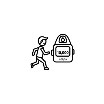 Fitness Tracker Goals Met 10000 Steps vector illustration