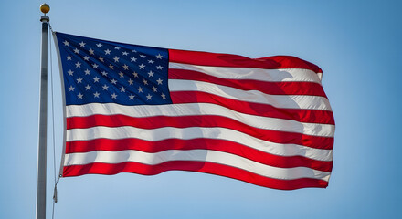Obraz premium The american flag waving in the wind