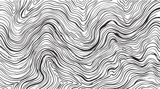 Thin, continuous black contour lines create an intricate, flowing pattern resembling topographic maps or wood grain texture.