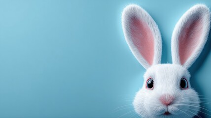 Obraz premium cute easter bunny on blue background