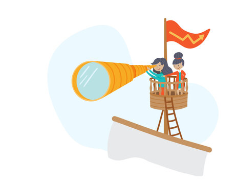 Leadership and Teamwork Concept &ndash; Businesswomen Searching for Success