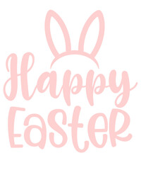 Fototapeta premium Happy Easter typography clip art design on plain white transparent isolated background for card, shirt, hoodie, sweatshirt, apparel, tag, mug, icon, poster or badge