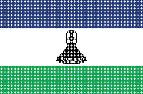 Flag of Lesotho pixel art of dots