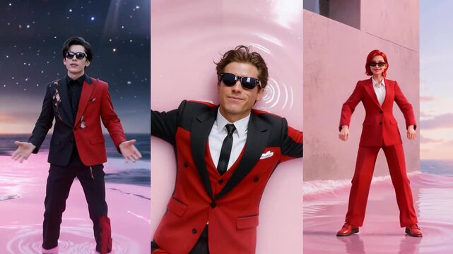 character enjoy future model fashion design pink set modern people ego