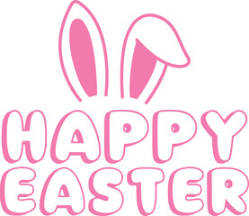 Fototapeta premium Happy Easter typography clip art design on plain white transparent isolated background for card, shirt, hoodie, sweatshirt, apparel, tag, mug, icon, poster or badge