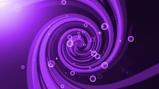 Golden spiral vortex with glowing orbs sparkles particles background animation