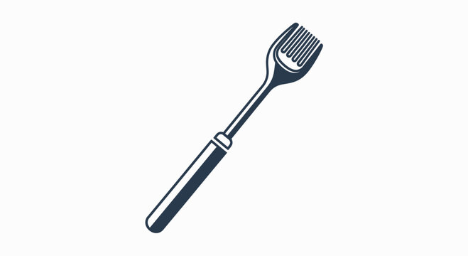 Back Scratcher Tool, Metal Comb-like Head, Long Handle, Isolated on White Background