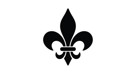 A black fleur de lis symbol against a plain white background © Siam Studio