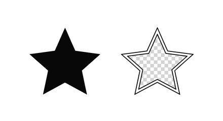 Obraz premium Two stars a solid black shape and an outlined transparent star