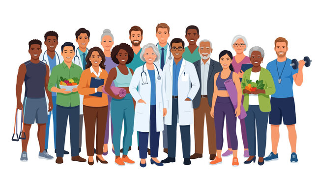 Diverse Group of People Standing.