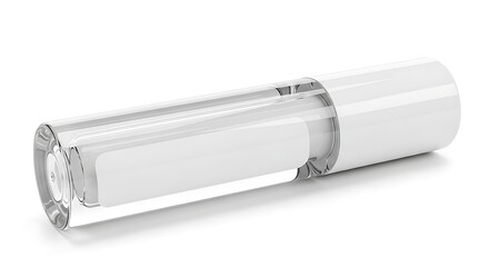 Clear glass tube container mockup for cosmetic or medical products with tube packaging with white background.