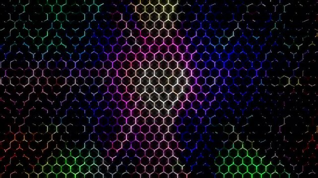 beautiful video colorful abstract bright light energy 4K of smooth lines waves glittering light effect on black background	