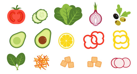 Fresh vegetables and salad ingredients